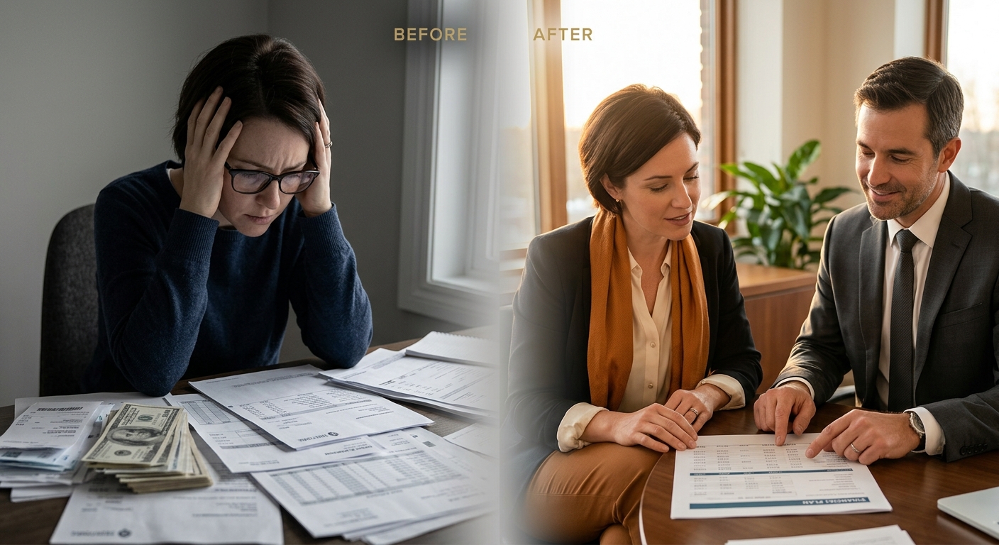 Before and after financial clarity